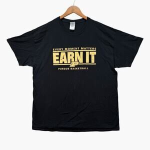 Purdue Boilermakers NCAA Basketball Tee Every Moment Matters EARN IT T Shirt XL